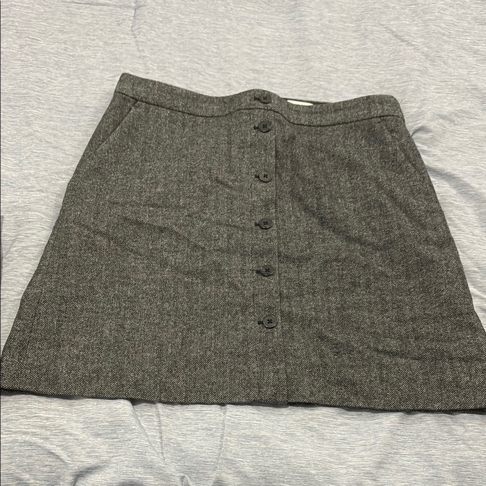Gray Button-Front Women's Skirt